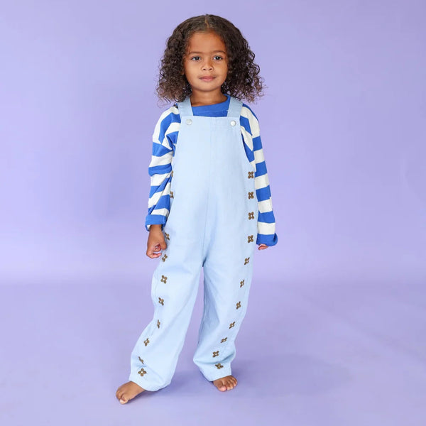 Organic Embroidery Posy Overalls