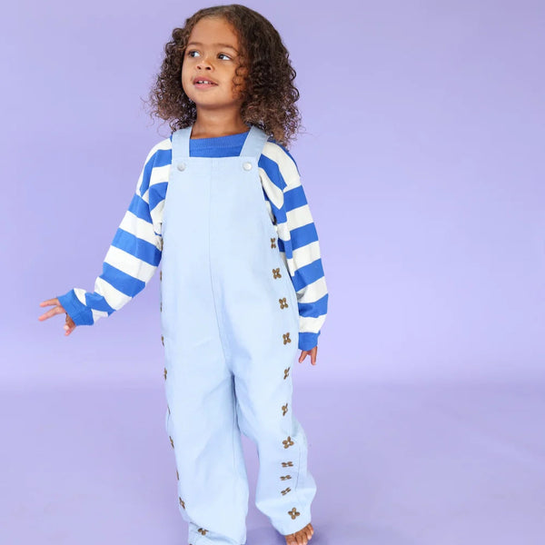 Organic Embroidery Posy Overalls