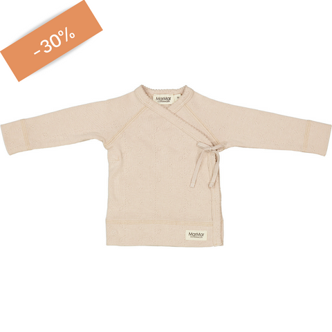 LAATSTE - Tut Wrap Cardigan Pointelle - Mokka