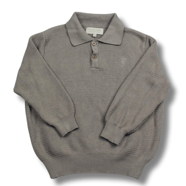 Richie Knitted Polo Longsleeve - Taupe