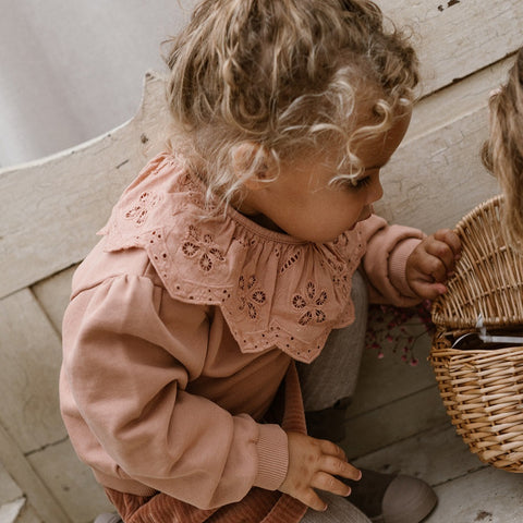 Bibi Broderie Sweater - Tawny Brown