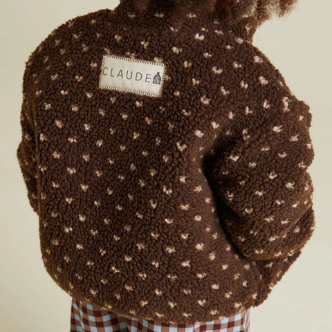 Drew Chocolate Spot Borg Jacket