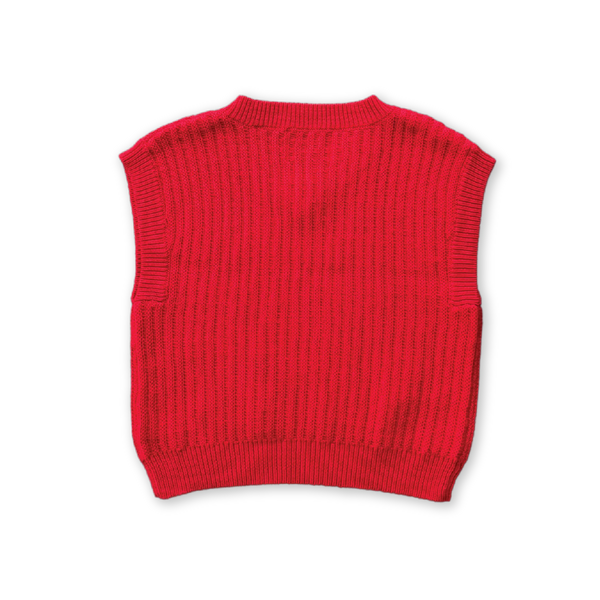 Chunky Rib V-Neck Vest Flame