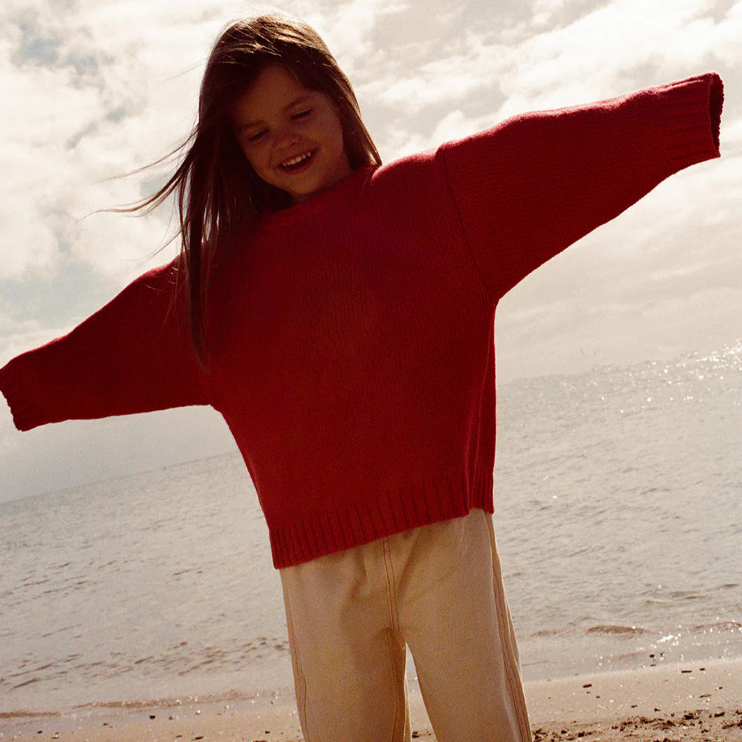 Merino Blend Everyday Pull Over - Flame