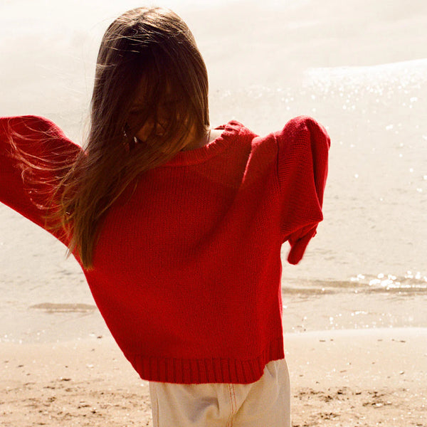 Merino Blend Everyday Pull Over - Flame