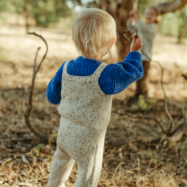 Organic Textured Cardigan - Cobalt