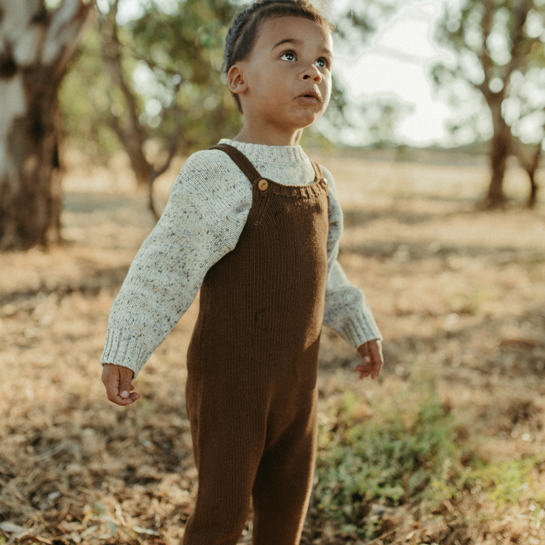 Organic Funfetti Overalls - Espresso