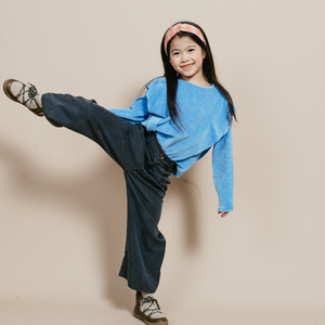 Wide Leg Pants - Washed Pirate Black