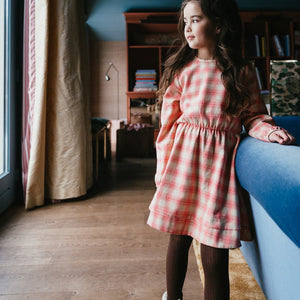 Swing Dress - Check Rosette