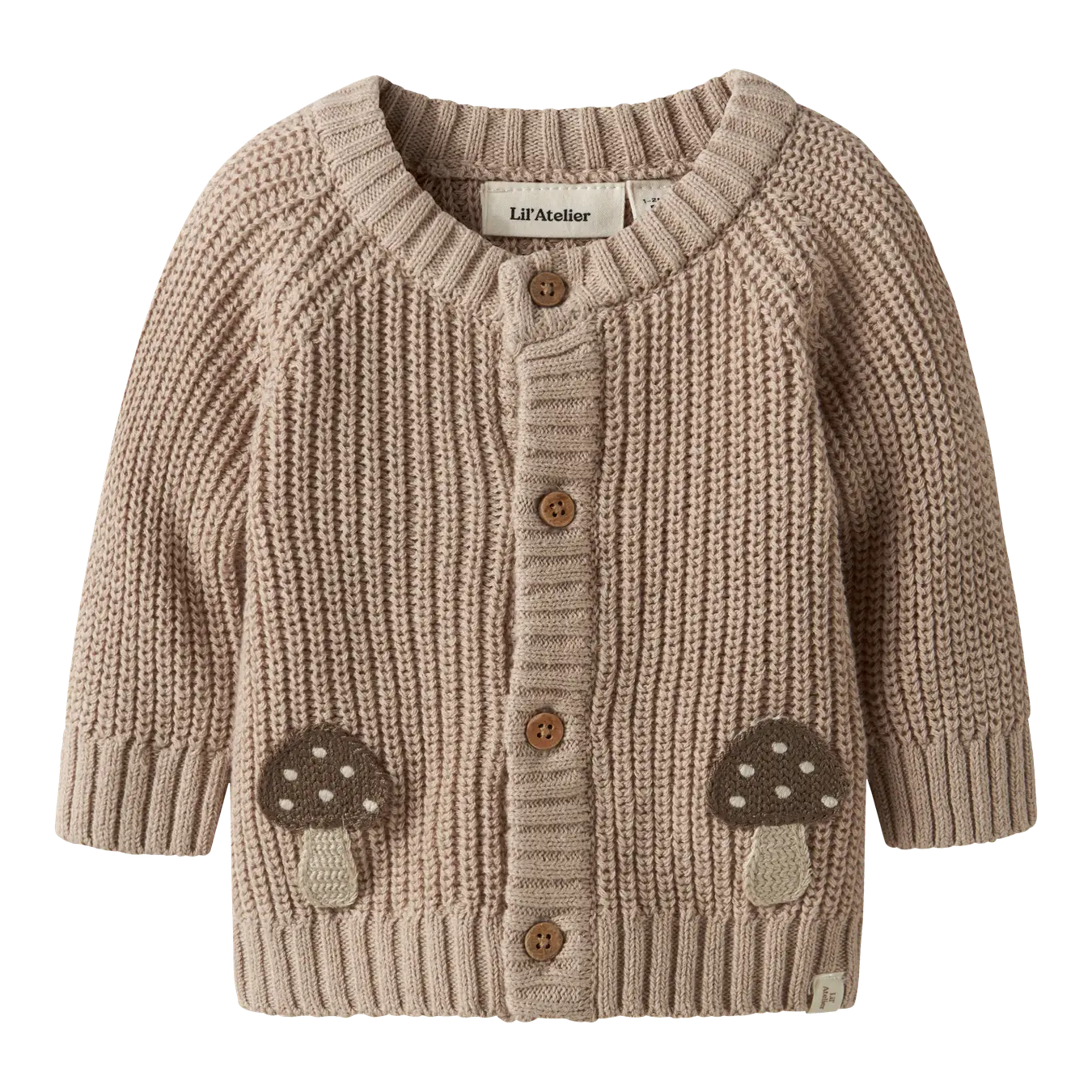 Emlen Mushroom Knit Cardigan - Oxford Tan