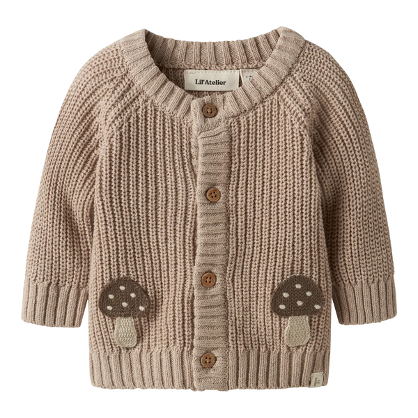 Emlen Mushroom Knit Cardigan - Oxford Tan