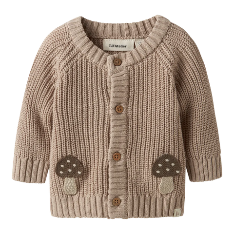 Emlen Mushroom Knit Cardigan - Oxford Tan