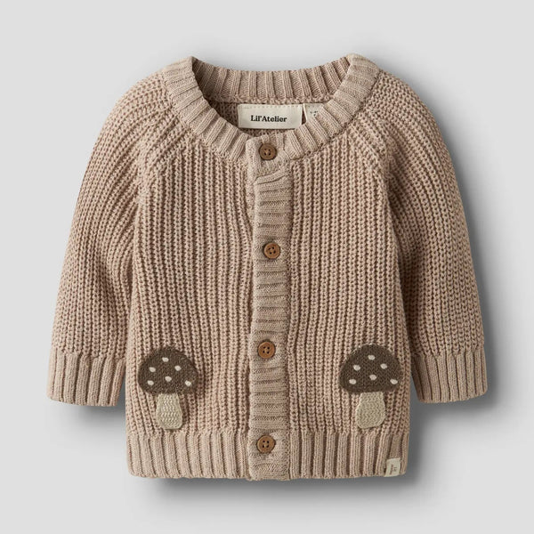 Emlen Mushroom Knit Cardigan - Oxford Tan