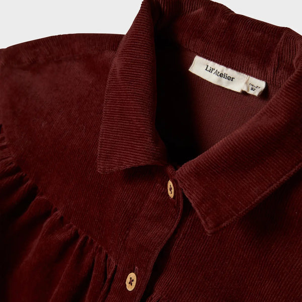 Fobert Loose Corduroy Dress - Hot Chocolate