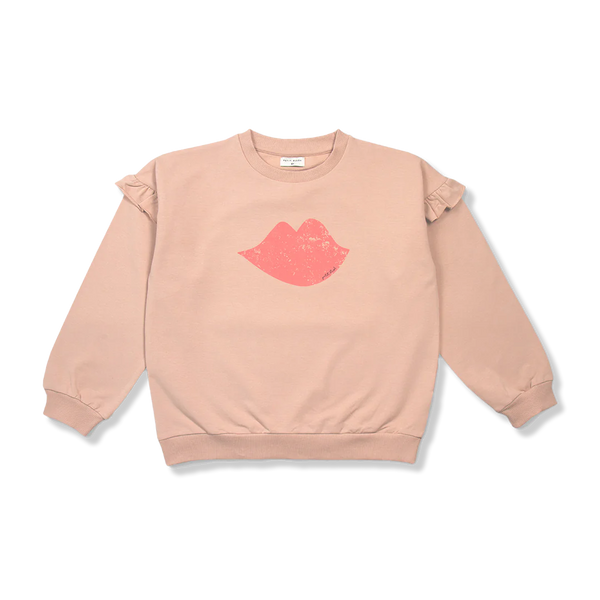 Ruffle Sweater " KISS " - Brazilian Sand