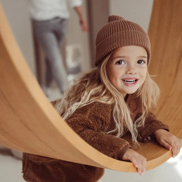 Knitted Beanie - Brown Rust