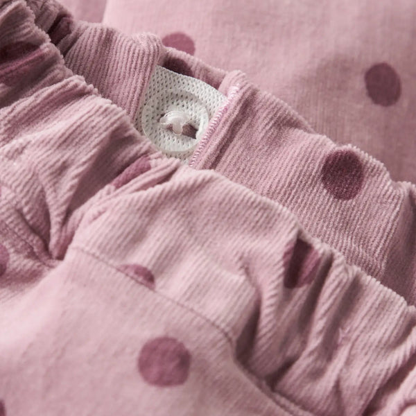 Somba Loose Corduroy Pants - Violet Ice Dots