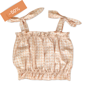 LAATSTE - Summer Check Top - Peach