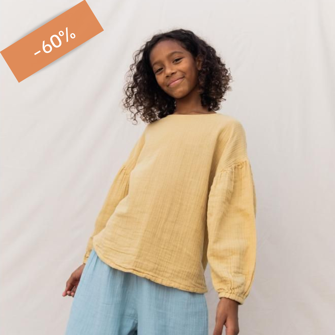 Hive Puff Blouse - Zachtgeel