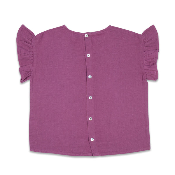 LAATSTE - Loua Frill Blouse - Grape Nectar