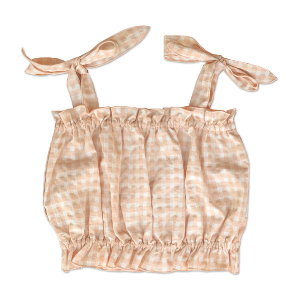 LAATSTE - Summer Check Top - Peach